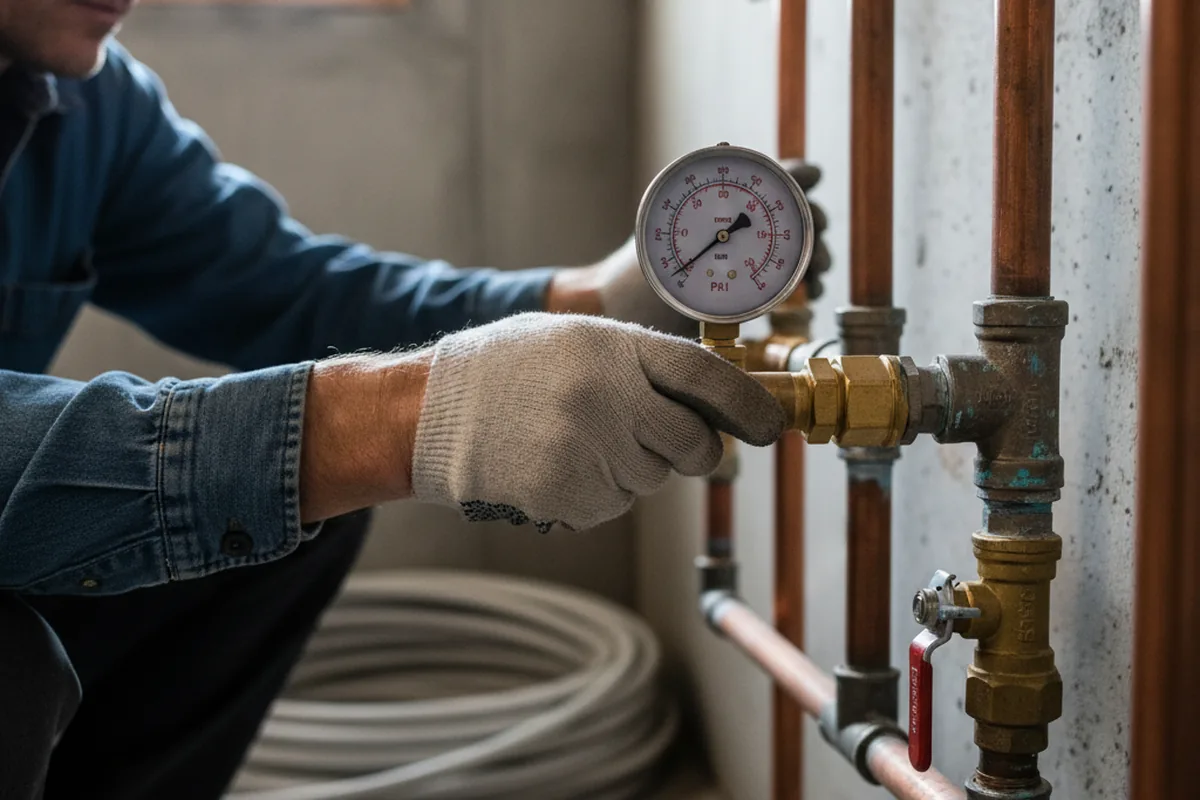 Pressure testing a repaired line during Water Line Repair in Globe